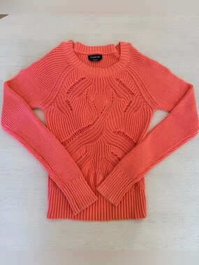 bebe Coral Cable-Knit Scoop Neck Sweater